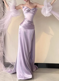 Pretty Prom Dress Light Purple Sweetheart Pleated Gala Dress Evening Dress Formal Dress HZ0319