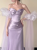 Pretty Prom Dress Light Purple Sweetheart Pleated Gala Dress Evening Dress Formal Dress HZ0319