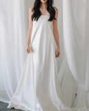 Minimalist Wedding Dress A Line Strapless Wedding Dresses HZ0319