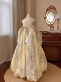 New Arrival Prom Dress Strapless Pleated Print Tulle Quinceanera Dress Ball Gown Evening Dress HZ0319