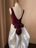 Retro Wedding Dress Crew Neck Backless Wedding Dress HZ0319