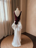 Retro Wedding Dress Crew Neck Backless Wedding Dress HZ0319