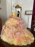 Stunning Prom Dress Strapless Pleated Tiered Quinceanera Dress Ball Gown Evening Dress HZ0319