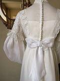 Retro Wedding Dress A Line High Collar Long Sleeves Wedding Dress HZ0319