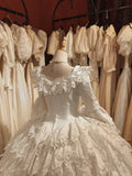 Vintage Wedding Dress Crew Neck Tiered Wedding Dress HZ0319