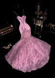 New Design Prom Dress Spaghetti Straps Tiered Mermaid Birthday Party Dress Gala Dress Evening Dress HZ0319