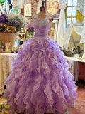 Pretty Prom Dress Sweetheart Pleated Ruffle Evening Dress Quinceanera Dress Ball Gown HZ0319