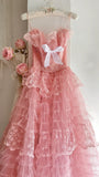 Sweet Prom Dress Strapless Tulle Gala Dress Evening Dress Formal Dress HZ0319