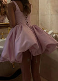 Stunning Homecoming Dress Spaghetti Straps Pleated Short Prom Dress Birthday Party Outfits HZ0319