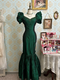 Elegant Prom Dress Dark Green V-neck Backless Mermaid Gala Dress Evening Dress HZ0319