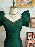 Elegant Prom Dress Dark Green V-neck Backless Mermaid Gala Dress Evening Dress HZ0319