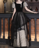 Elegant Prom Dress Square Neck Pleated Tulle Gala Dress Evening Dress Formal Dress HZ0319