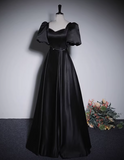 Minimalist Prom Dress Black A Line Sweetheart Pleated Gala Dress Evening Dress Formal Dress HZ0319