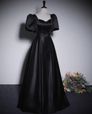 Minimalist Prom Dress Black A Line Sweetheart Pleated Gala Dress Evening Dress Formal Dress HZ0319