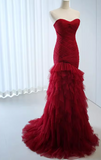Stunning Prom Dress Sweetheart Tulle Pleated Mermaid Gala Dress Evening Dress Formal Dress HZ0319