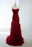 Stunning Prom Dress Sweetheart Tulle Pleated Mermaid Gala Dress Evening Dress Formal Dress HZ0319