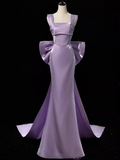 Pretty Prom Dress Square Neck Mermaid Gala Dress Evening Dress Formal Dress with Trian HZ0319