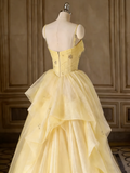 Beauty Prom Dress Spaghetti Straps Pleated Tulle Evening Dress Quinceanera Dress Ball Gown HZ0319