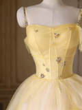 Beauty Prom Dress Spaghetti Straps Pleated Tulle Evening Dress Quinceanera Dress Ball Gown HZ0319