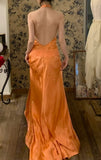 Retro Prom Dress Halter Pleated Gala Dress Cockatail Dress Evening Dress HZ0319