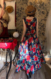 Colorful Prom Dress Crew Neck Print Gala Dress Cockatail Dress Evening Dress HZ0319