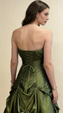 Vintage Beading Strapless A-Line Green Evening Ball Gown Birthday Gown HZ0319