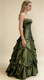 Vintage Beading Strapless A-Line Green Evening Ball Gown Birthday Gown HZ0319