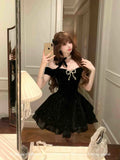Black Off Shoulder A-Line Short Birthday Outfits Homecoming Dress, HZ0319