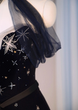 Black Halter Off Shoulder A-Line Long Prom Dresses Evening Gowns, HZ0319