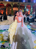 Pastel Yellow Ruffle Tiered A-Line Long Party Prom Dress HZ0319